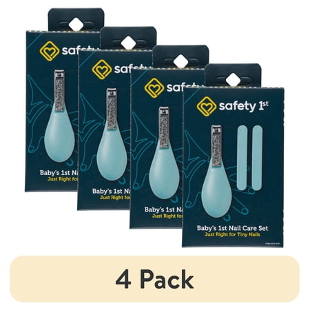 (4 pack) (4 pack) Safety 1st Baby's 1st Nail Care Clipper Emery Board Set, Sea Stone Aqua, Infant