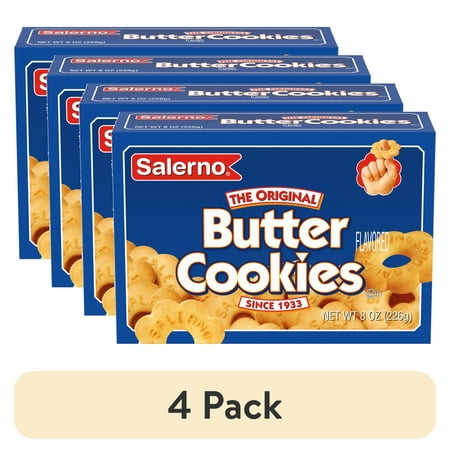 (4 pack) Salerno Original Butter Cookies, 8 oz Box