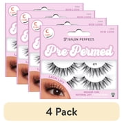 (4 pack) Salon Perfect Pre-Permed Fake Lashes False Eyelashes, 671, Black, 2 Pairs