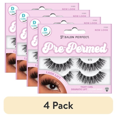 (4 pack) Salon Perfect Pre-Permed Lash, 672, 2 pairs