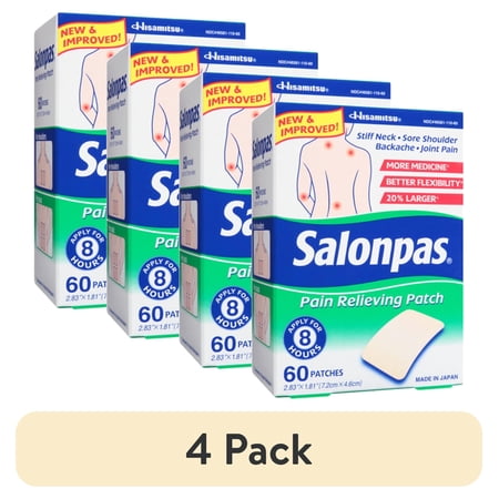 (4 pack) Salonpas Pain Relief Patches 60 ea - Pack of 1