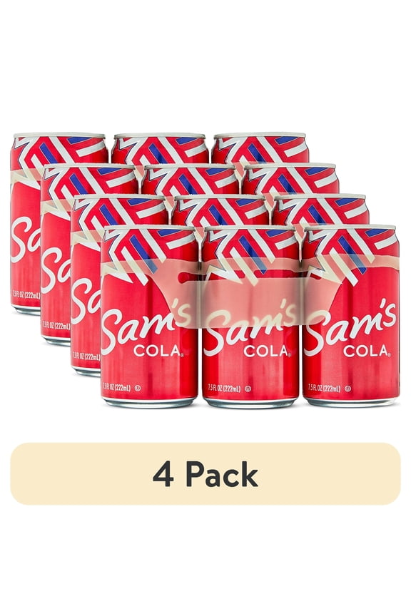 (4 pack) Sam's Cola, 7.5 fl oz, 6 Pack Cans