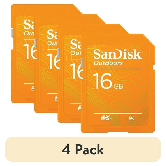(4 pack) SanDisk Outdoors™ SD™ UHS-I Card 16GB 4-Pack