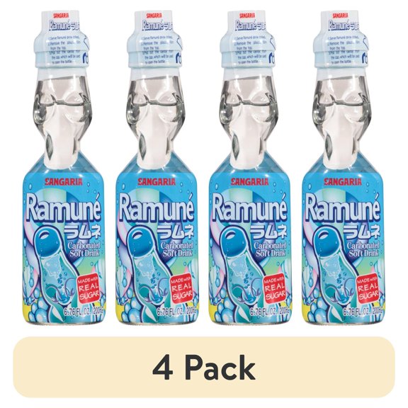 (4 pack) Sangaria Ramune Soda, Original, 6.76 Fl Oz, 1 Ct