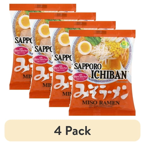 (4 pack) Sapporo Ichiban Miso Ramen, 3.55 oz