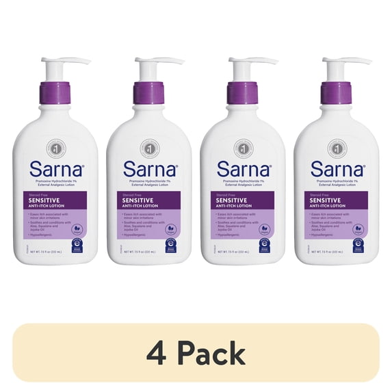 (4 pack) Sarna Sensitive Steroid-Free Anti-Itch Lotion, 7.5oz