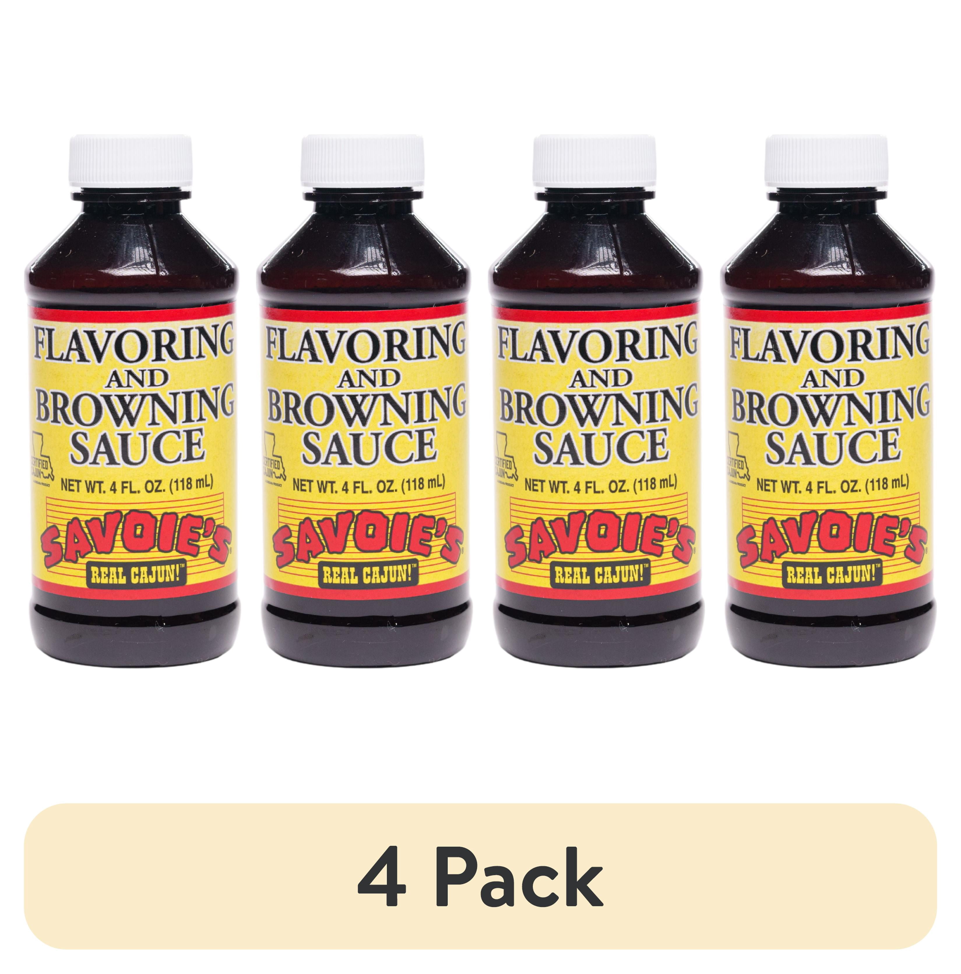 (4 pack) Savoie's Real Cajun Flavoring & Browning Sauce, Liquid, 4 Fl oz Bottle