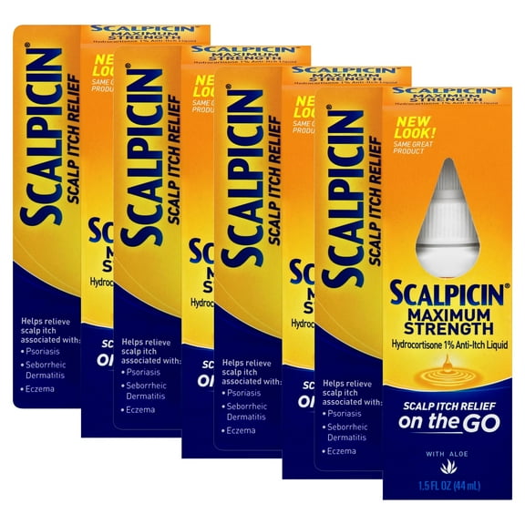 (4 pack) (4 pack) Scalpicin Scalp Itch Treatment, 1.5 fl oz, Max Strength