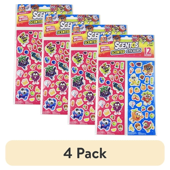 (4 pack) Scentos Long Lasting Scented Stickers, 300 Pieces (12 Pack)