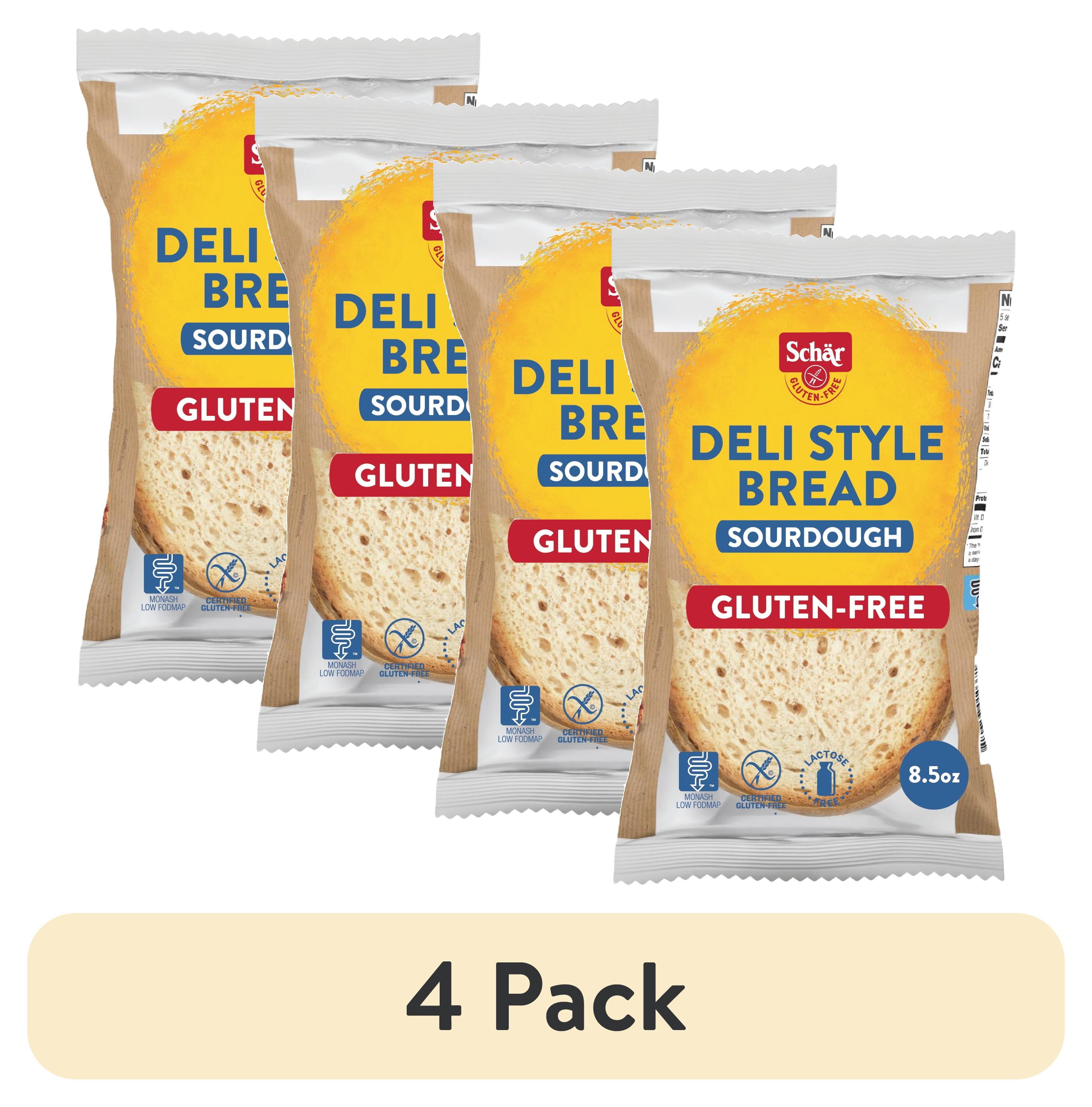 (4 pack) Schar Gluten Free Deli Style Sourdough Bread, Regular, Shelf-Stable, 8.5 oz