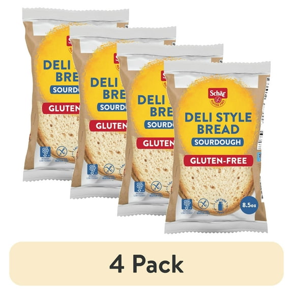 (4 pack) Schar Gluten Free Deli Style Sourdough Bread, Regular, Shelf-Stable, 8.5 oz