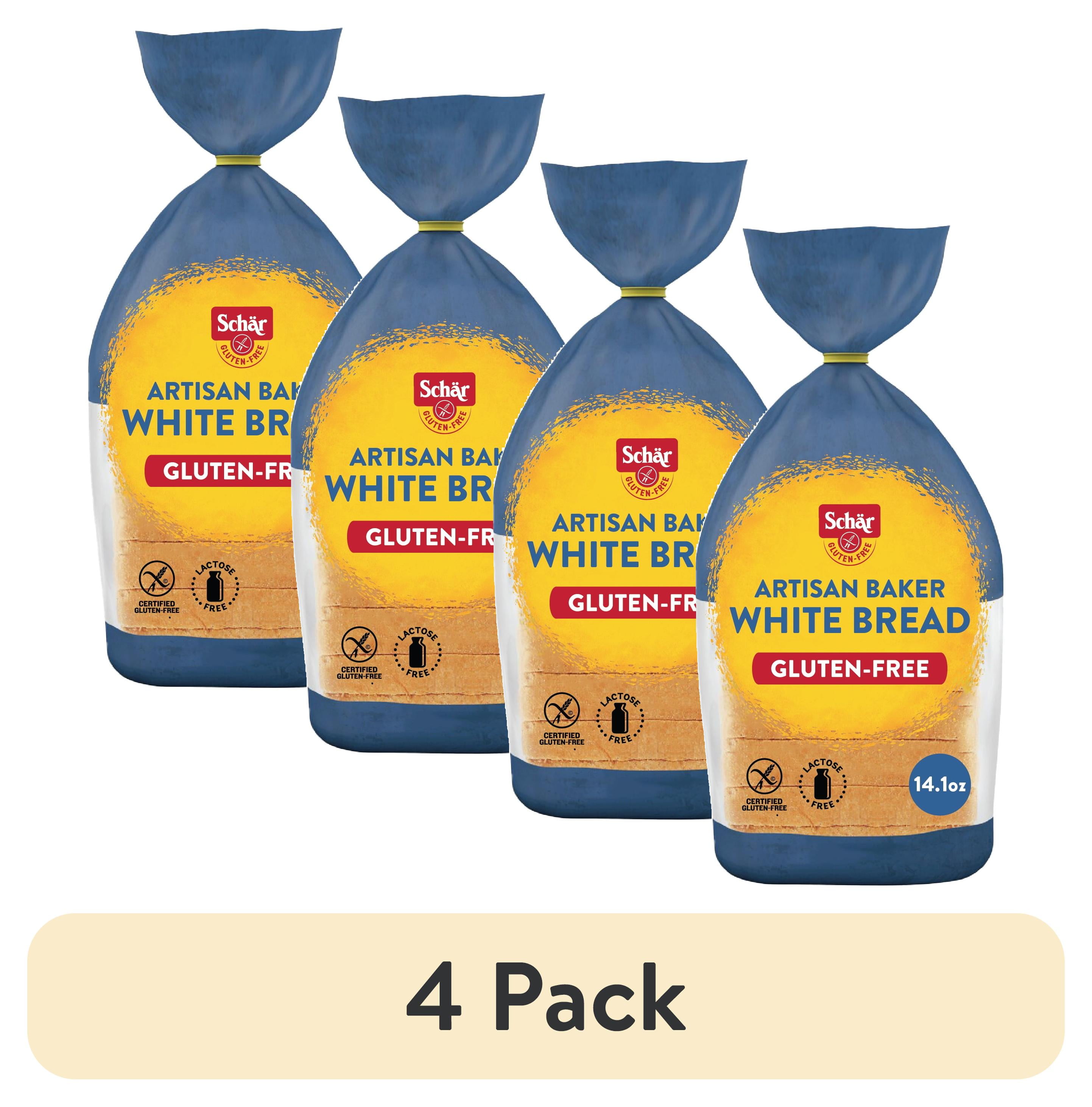 (4 pack) Schar Gluten Free Artisan Baker White Sourdough Bread Loaf, Regular, Shelf-Stable, 14.1 oz