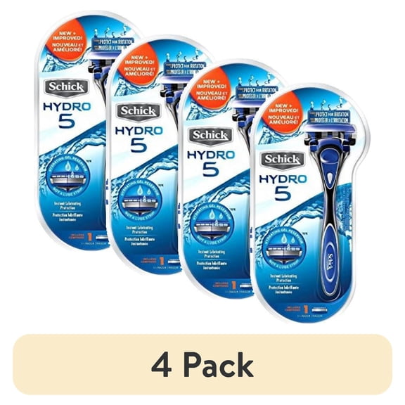 (4 pack) Schick Hydro 5 Razor (1 Razor Handle with 1 Cartridge)
