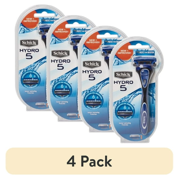 (4 pack) Schick Hydro 5 Razor with 1 Refill Cartridge