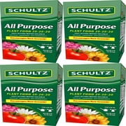 4-pack Schultz All Purpose Water Soluble Plant Food 20-20-20 - Indoor/Outdoor Use - 4 Pack 5 lb   Outdoor & Indoor Plant Use, Easy Application