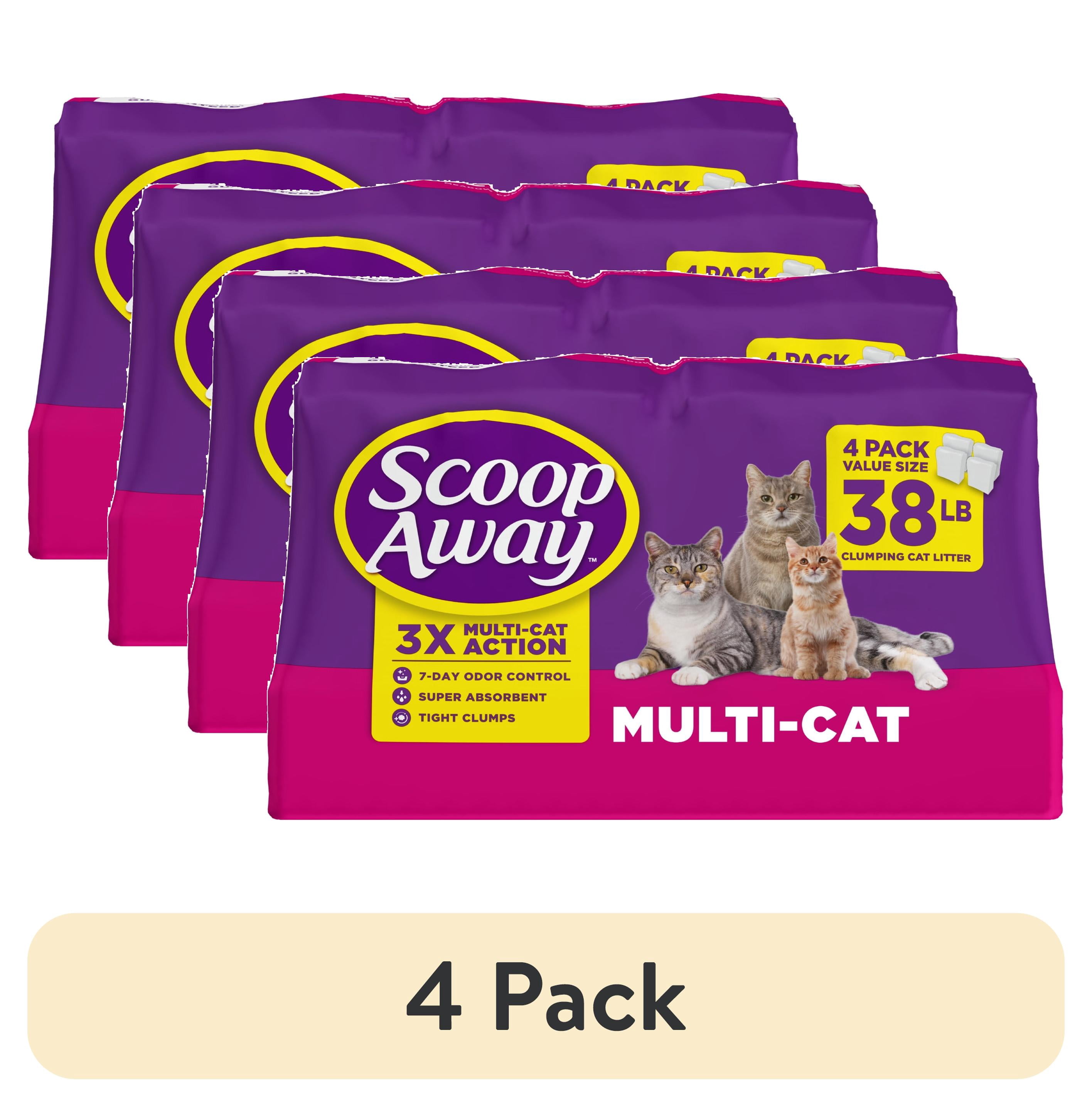 (4 pack) Scoop Away Multi Cat Litter With Meadow Fresh Scent, 38 lb. Box