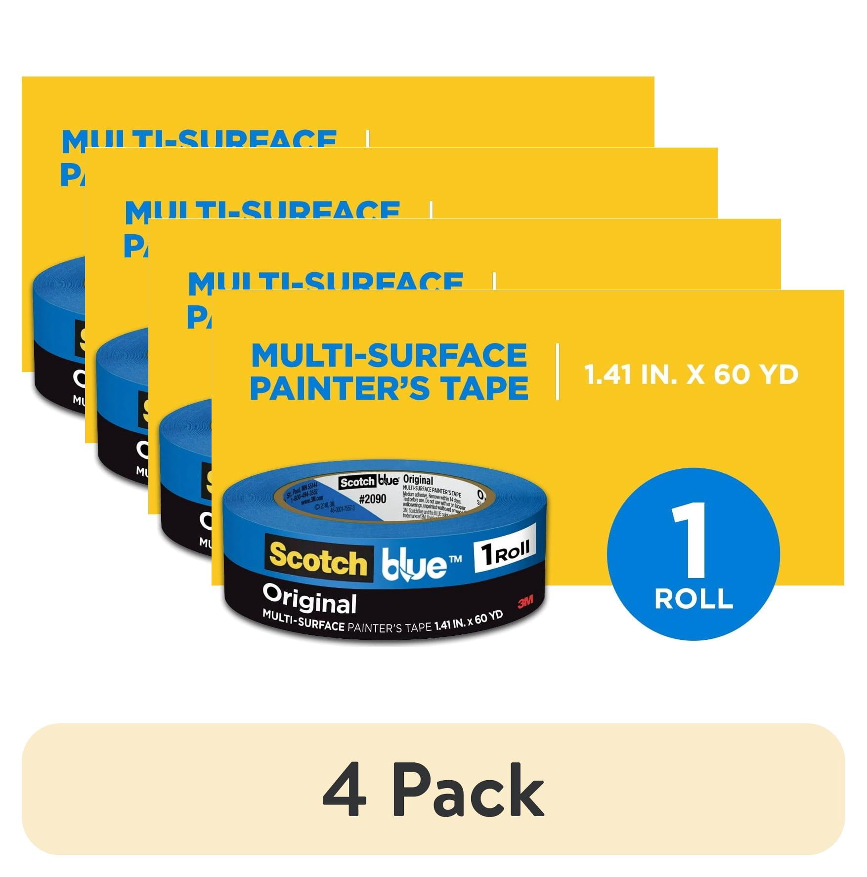 (4 pack) Scotch Blue Painter's Tape, 1.41 in. x 60 yd., 1 Pack, Original Multi-Surface, Paint Supplies