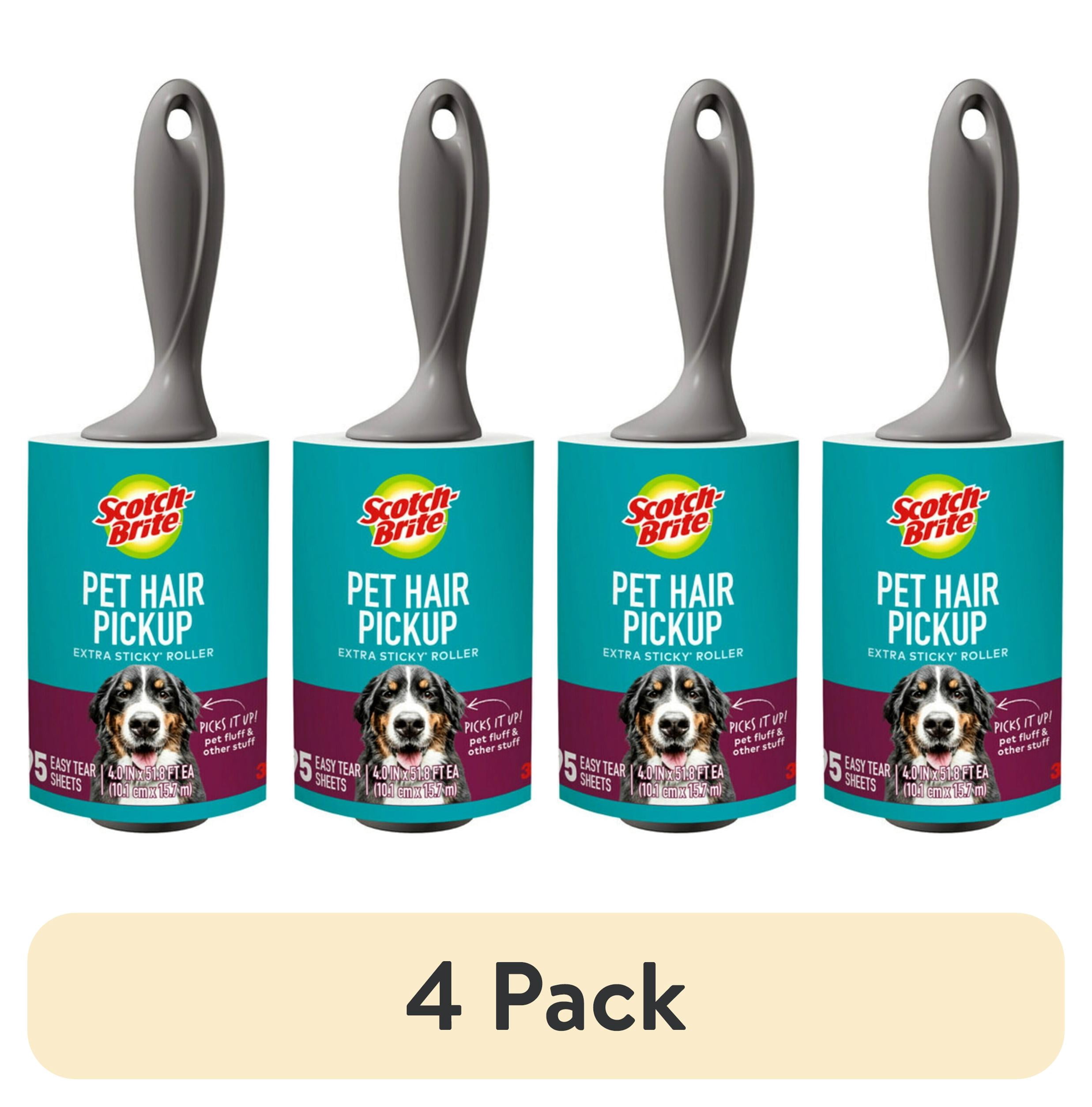(4 pack) Scotch-Brite Pet Extra Sticky Lint Roller, 95 sheets, 1 Roller