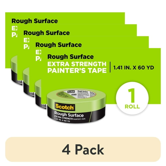 (4 pack) Scotch Rough Surface Painter's Tape, 1.41 in x 60.1 yd, Green, 1 Roll