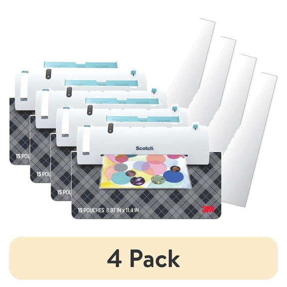 (4 pack) Scotch Thermal Laminating Pouches, 15 Count, 8.5" x 11", 3 Mil