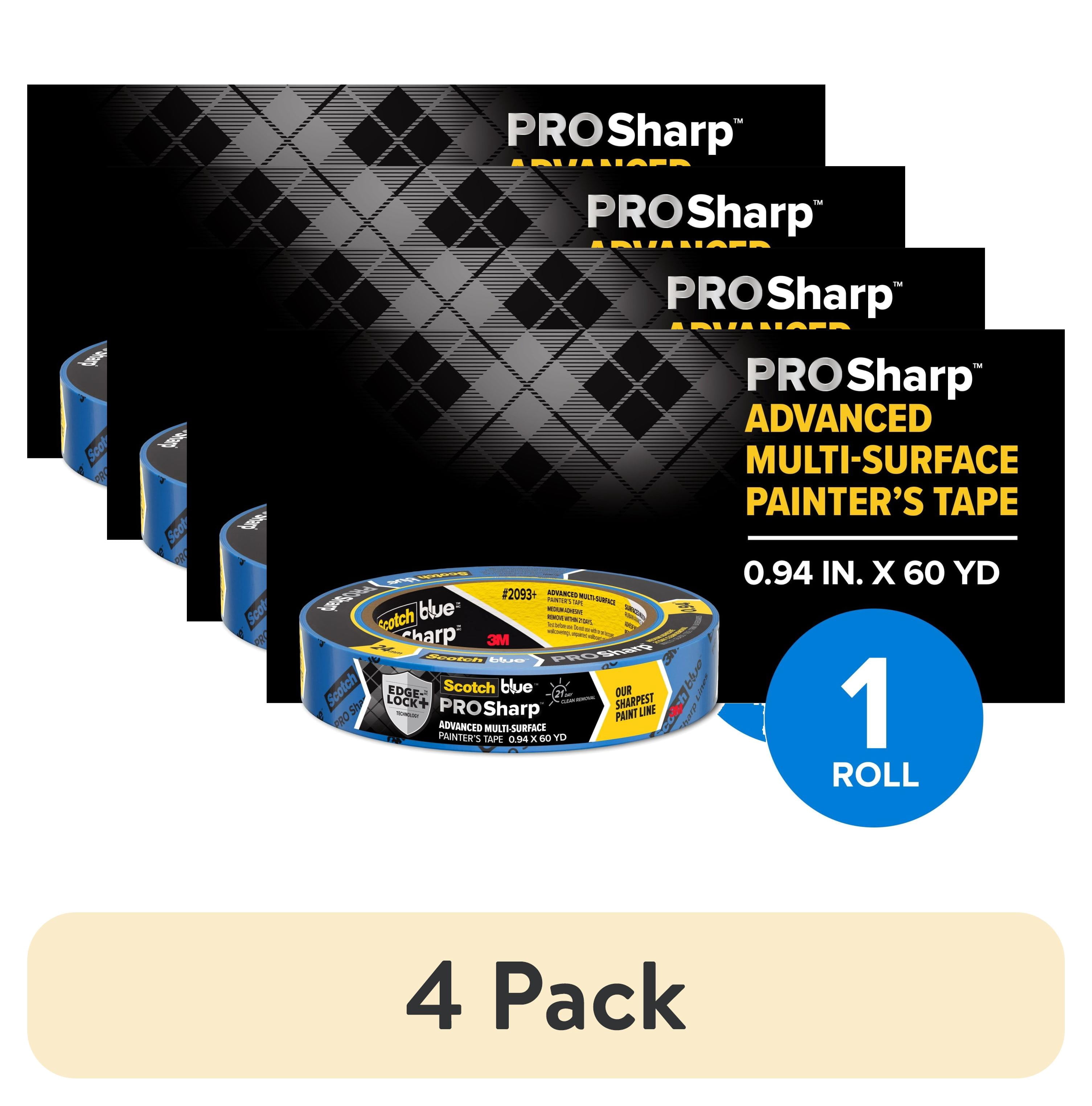 (4 pack) ScotchBlue PROSharp Painter's Tape, Blue, 0.94 in x 60 yd, 1 Roll