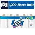thumbnail image 1 of (4 pack) (4 pack) Scott 1,000 Sheets per Roll Toilet Paper, 20 Rolls, 1 of 10