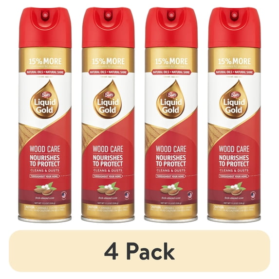 (4 pack) Scotts Liquid Gold Wood Cleaner, Polish and Protector, 11.5 oz.