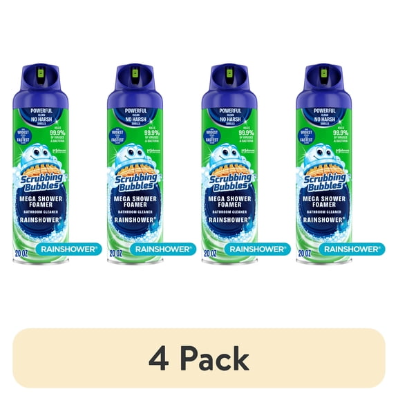 Scrubbing Bubbles Mega Shower Foamer Aerosol, Rainshower, 20 oz, 2 count
