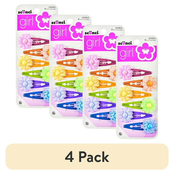 (4 pack) Scunci Girl Assorted Hair Clip