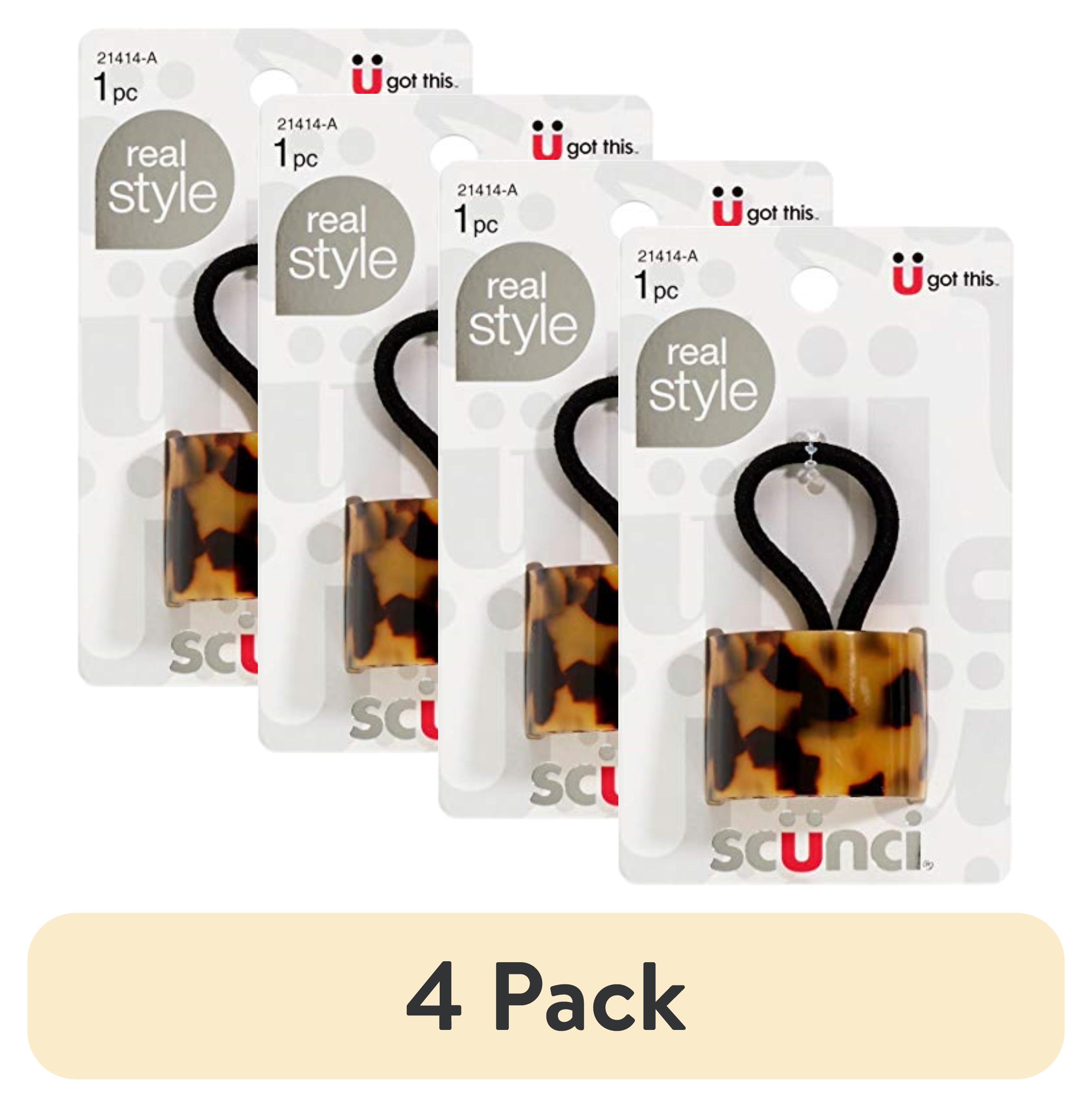 (4 pack) Scunci Real Style Ponycuff Tokyo Tort Ponytailer, 1-Piece