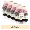 thumbnail interactive-video image 1 of (4 pack) Scunci The Original Scrunchie Hair Ties in Soft Velour, Assorted Pastels and Black, 6 Ct, 1 of 10