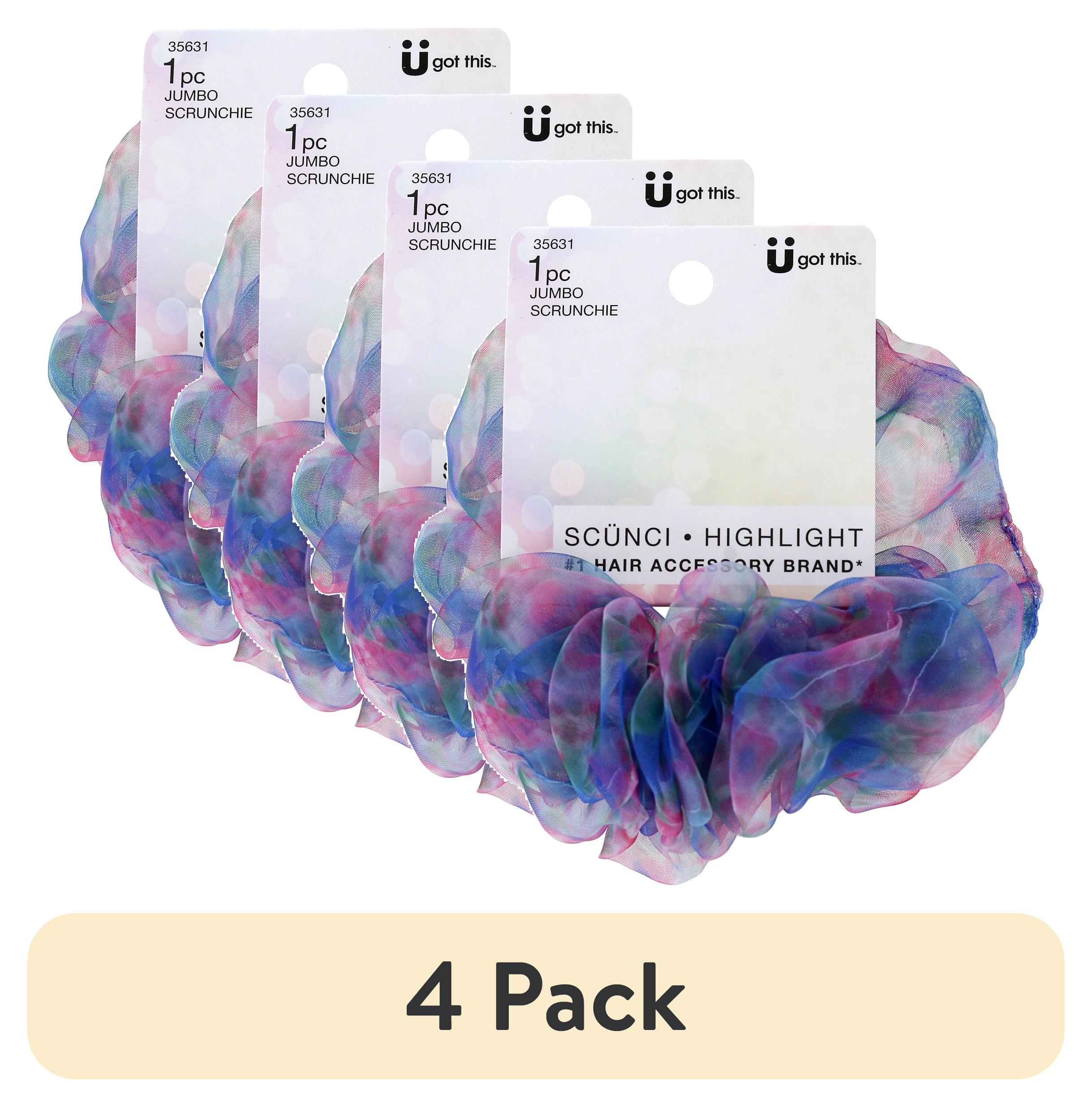 (4 pack) Scunci U Got This Highlight Jumbo Organza Hair Scrunchie, Multicolored, 1-Piece