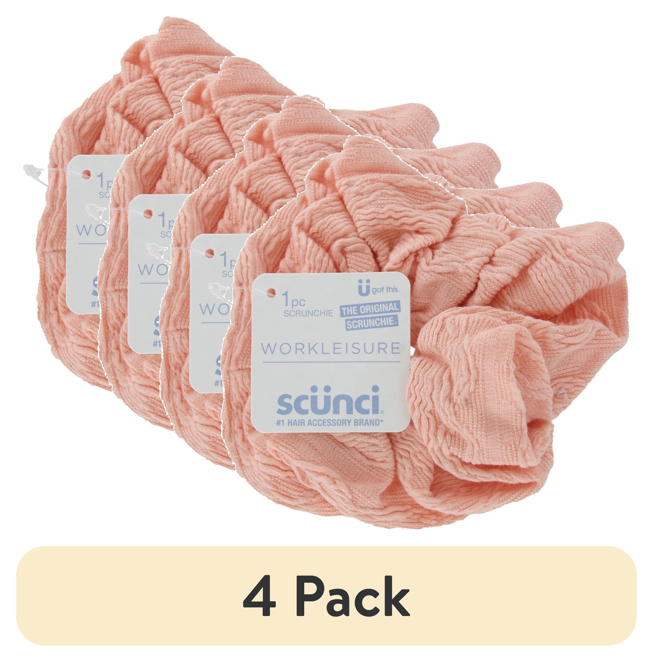 (4 pack) Scunci Workleisure The Original Scrunchie, Pink, 1-Count