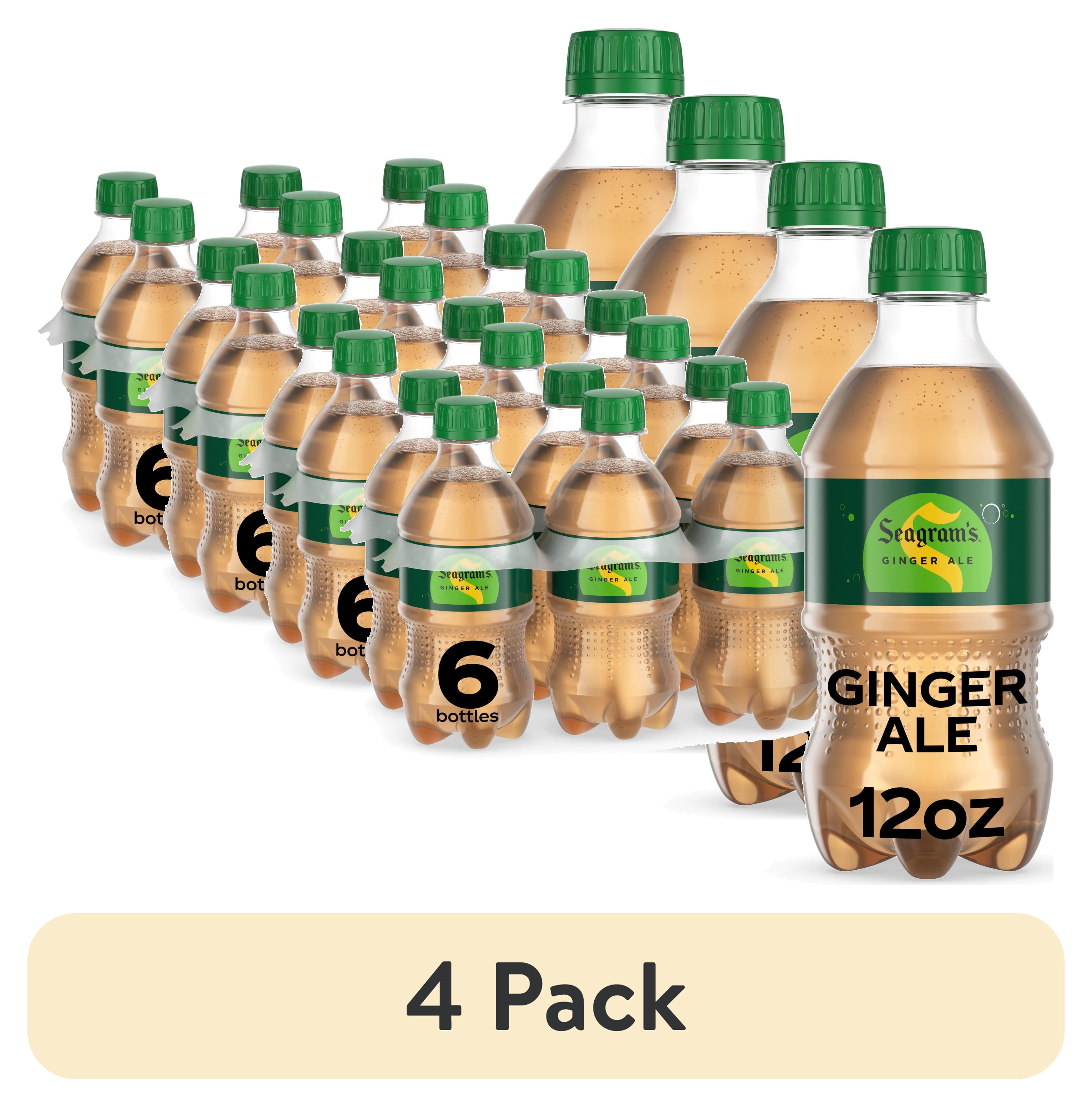 (4 pack) Seagram's Ginger Ale Soda Pop Bottles, 12 fl oz, 6 Pack