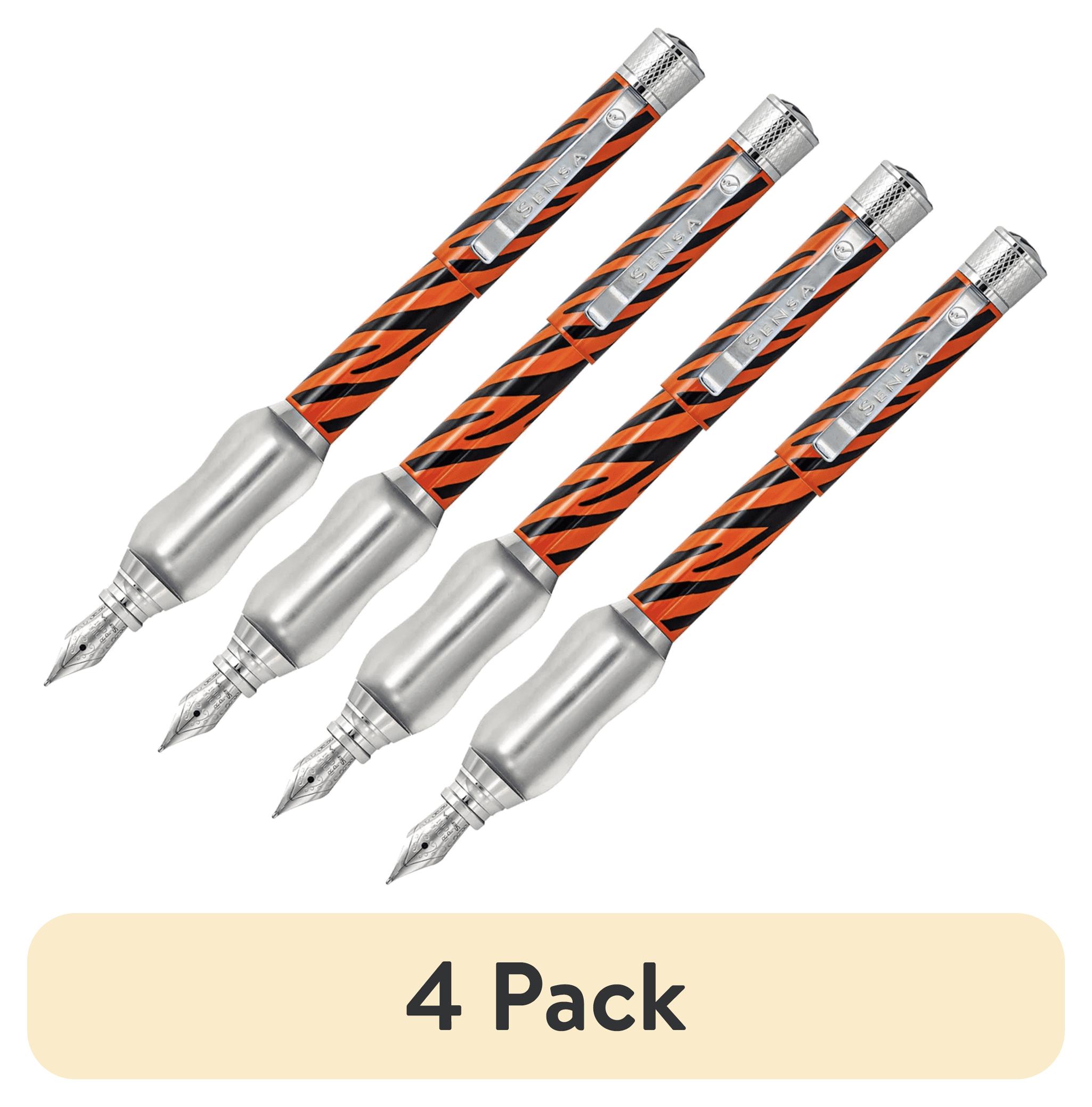 (4 pack) Sensa Safari Fountain Pen Tiger Medium Nib
