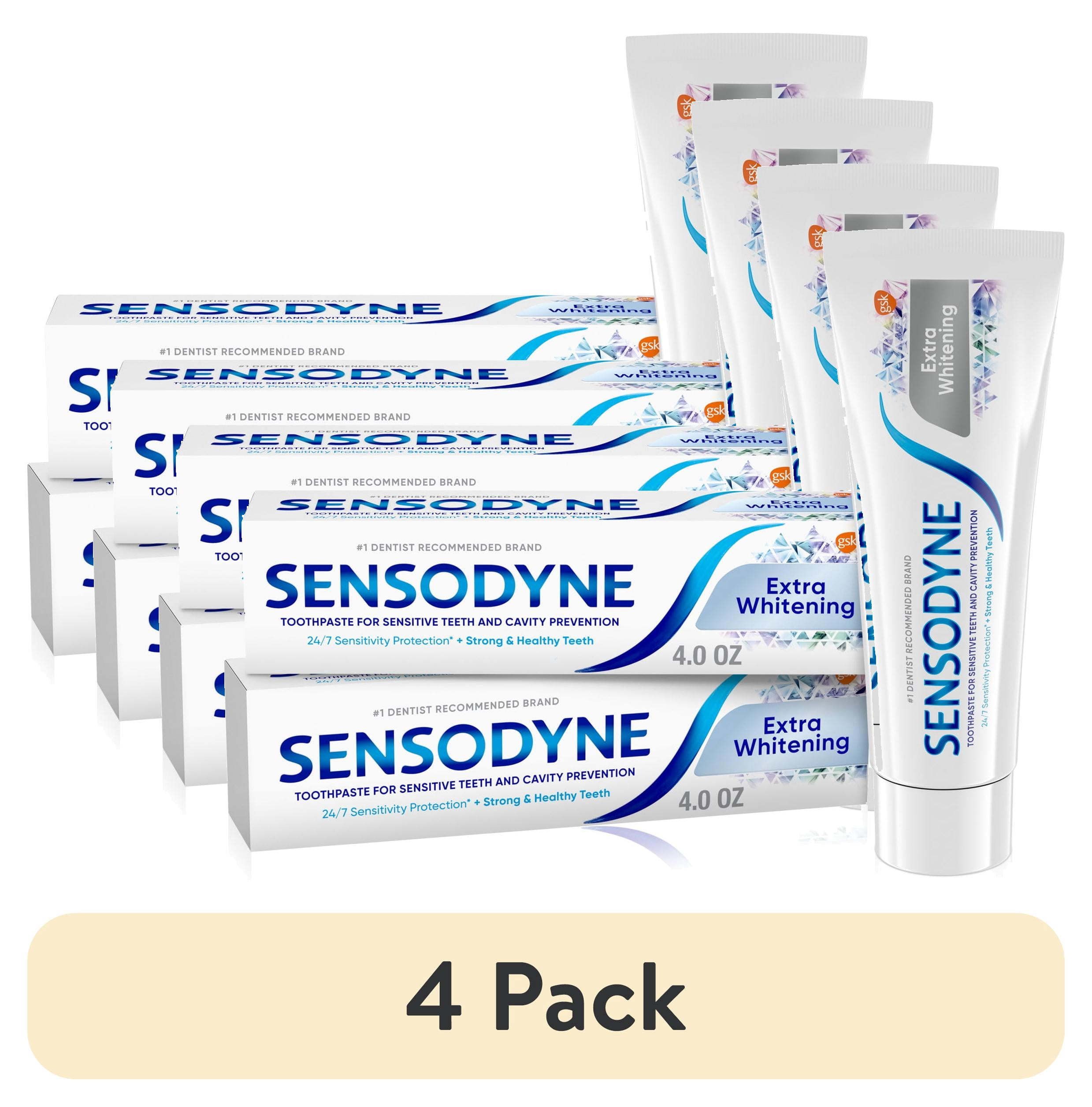 (4 pack) Sensodyne Extra Whitening Sensitive Toothpaste, Mint, 4 Oz, 2 Pack, for Adults