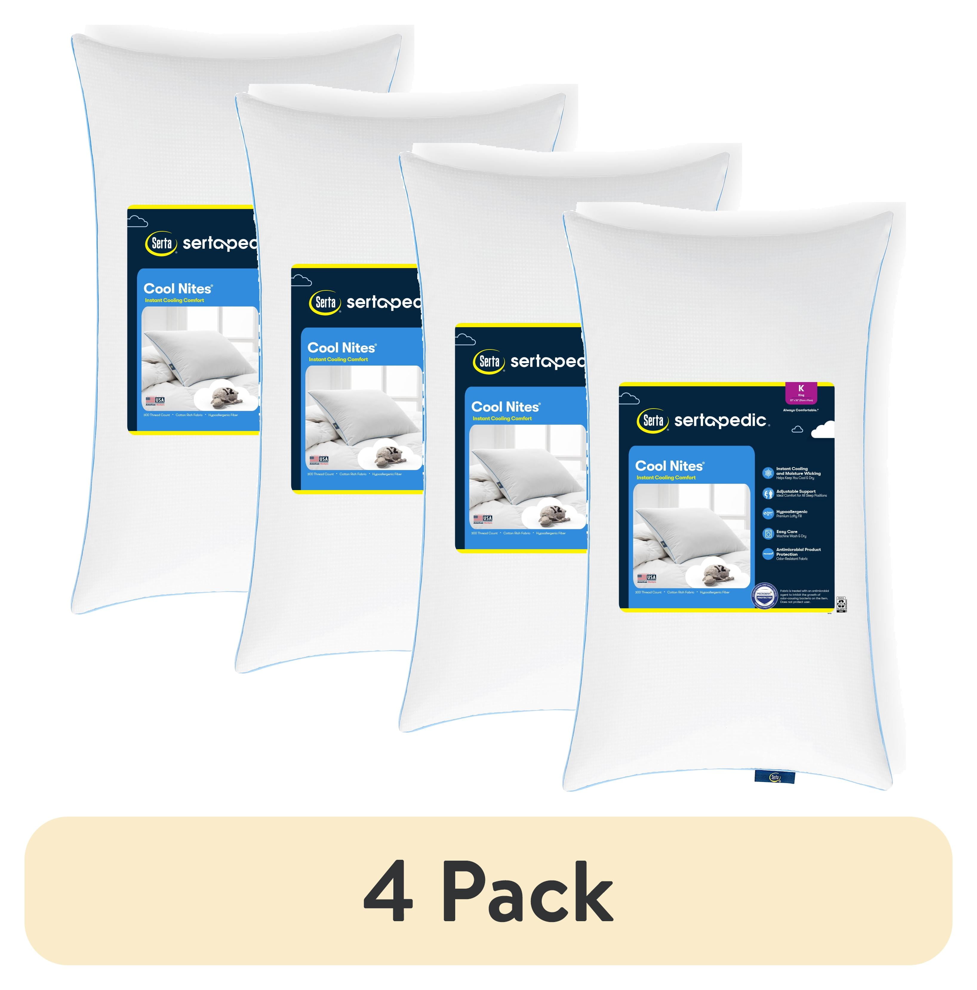 4 pack) Sertapedic Cool Nites Pillow, King Size - Walmart.com
