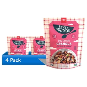 (4 pack) Seven Sundays Dark Chocolate Raspberry Breakfast Granola, Gluten Free, Grain Free, 8 oz, 1 Bag