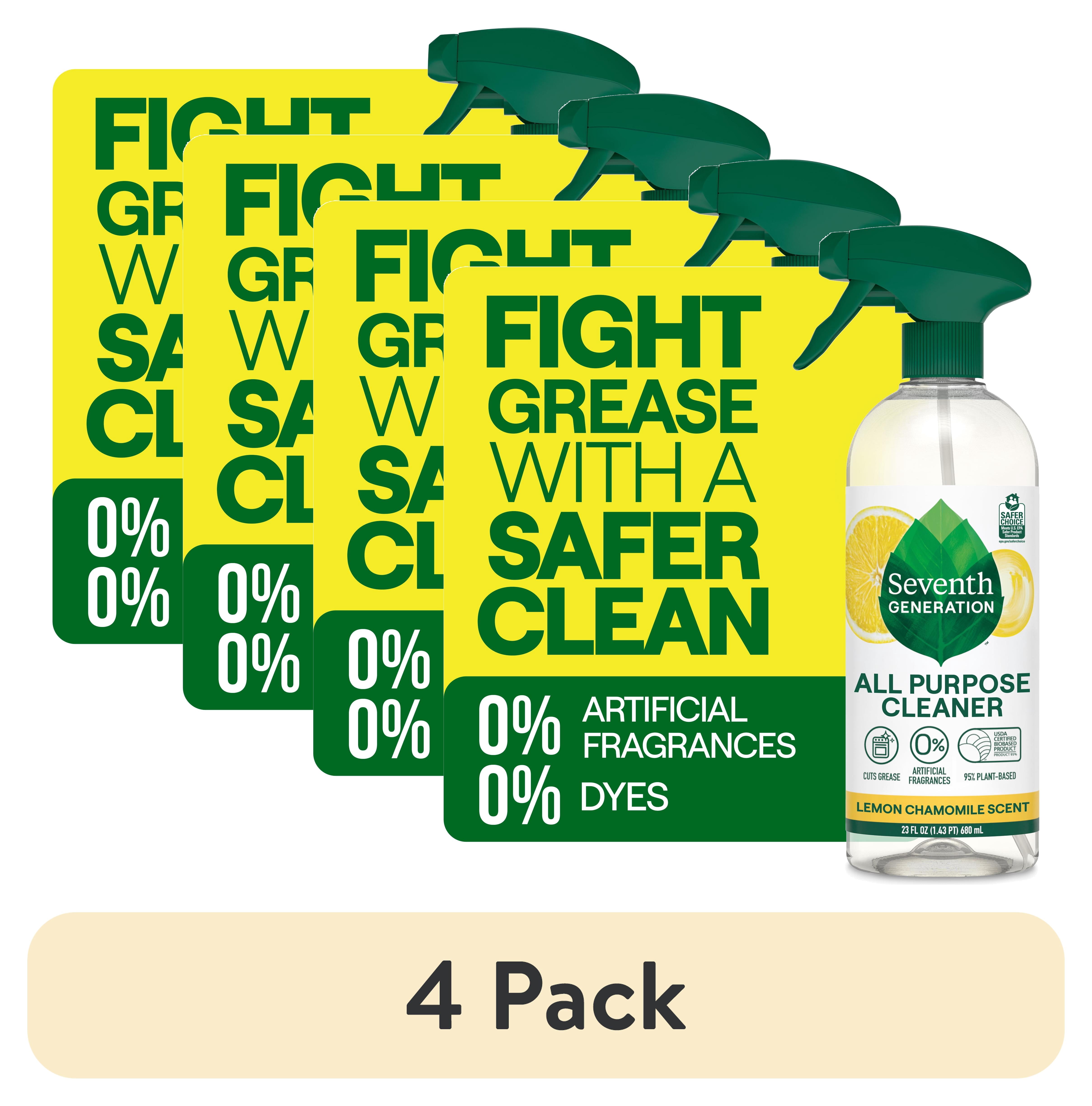 (4 pack) Seventh Generation Multi Surface All Purpose Cleaning Spray, Lemon Chamomile Citrus, 23 fl oz​