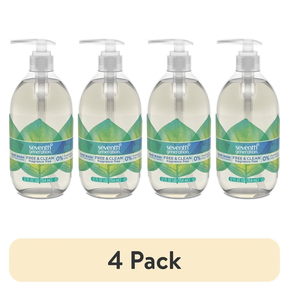 (4 pack) Seventh Generation Free & Clear Hand Wash Soap Fragrance Free 12 oz