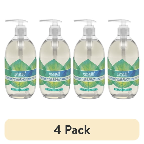 (4 pack) Seventh Generation Free & Clear Hand Wash Soap Fragrance Free 12 oz