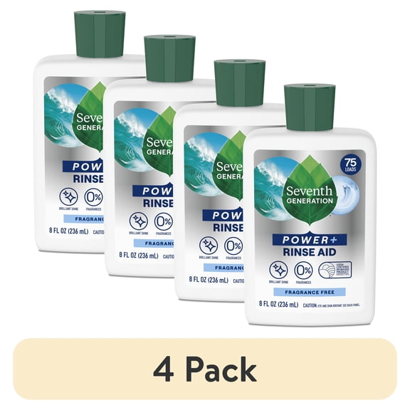 (4 pack) Seventh Generation Rinse Aid Free and Clear 8 fl oz Liq
