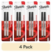 (4 pack) Sharpie Permanent Marker, Ultra Fine Point, Black, 2pk