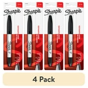 (4 pack) Sharpie Twin Tip Black Permanent Marker, Fine and Ultra Fine Tips, 1 Each