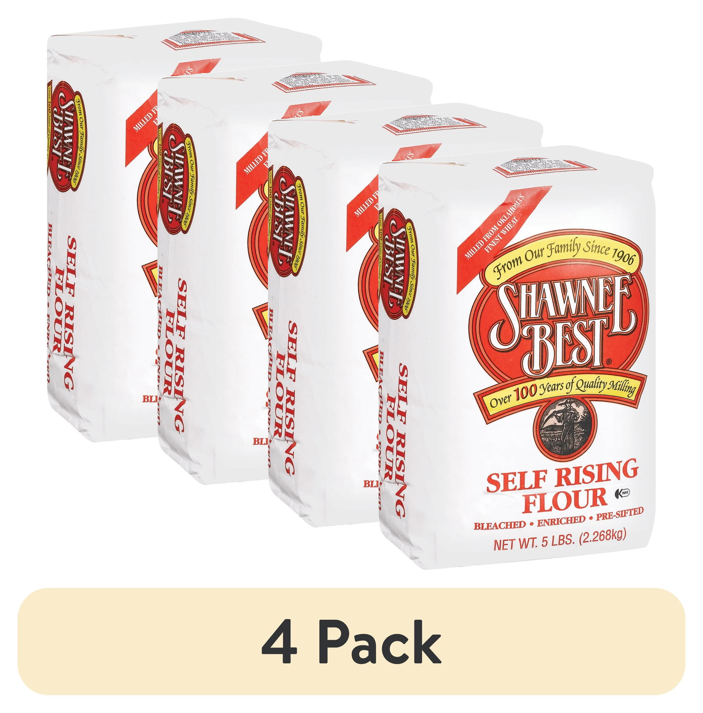 (4 pack) Shawnee Best Self-Rising Flour, 5 lb Bag – Easy Biscuit and Quick Bread Flour