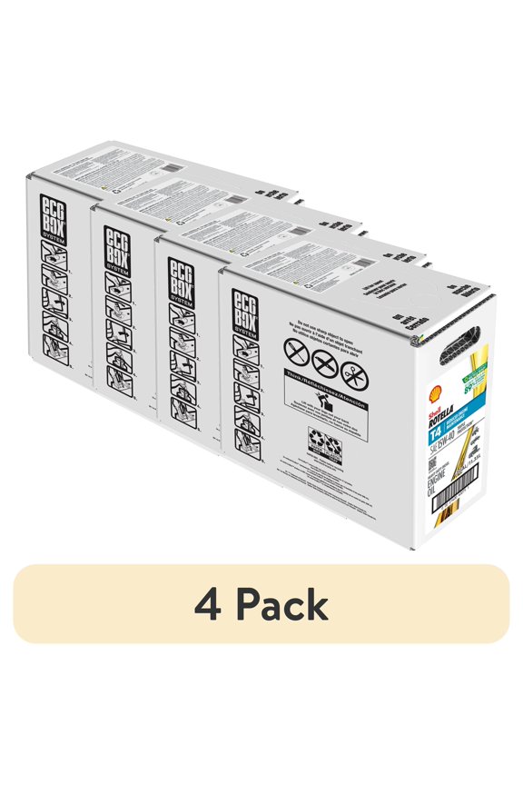 (4 pack) Shell Rotella T4 Triple Protection 15W-40 Diesel Engine Oil, 3 Gallon