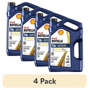 4 pack Shell Rotella T6 Full Synthetic 15W-40 Diesel Engine Oil, 1 Gallon