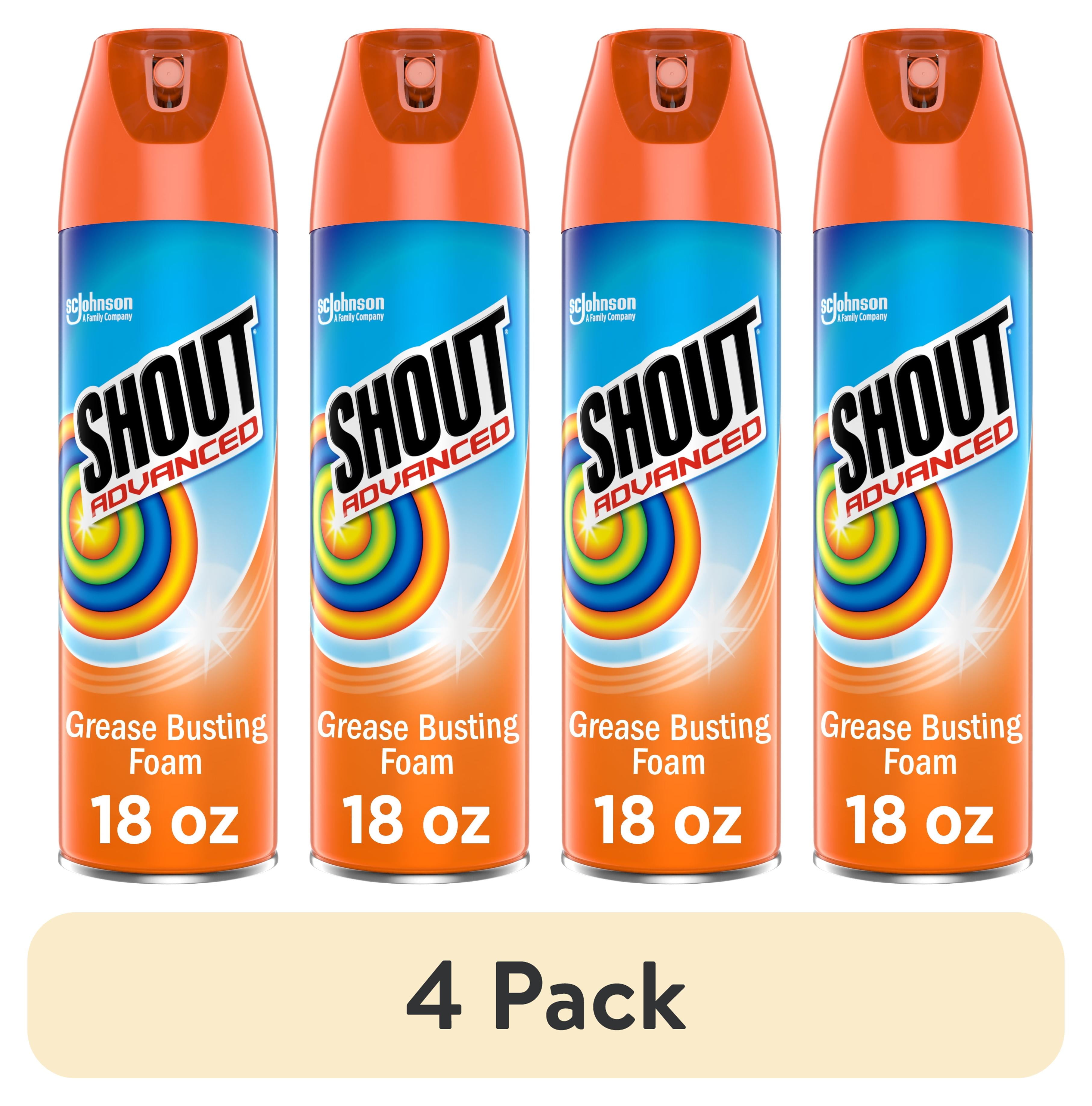 4 pack) Shout Advanced Grease Busting Foam, Laundry Stain