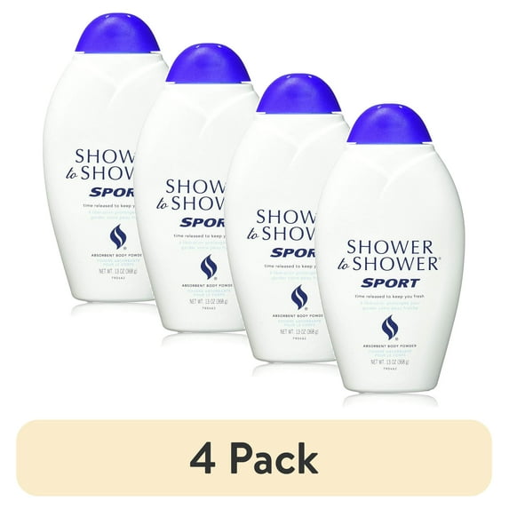 (4 pack) Shower to Shower Sport Absorbent Body Powder, 13 oz