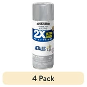 (4 pack) Silver, Rust-Oleum American Accents 2X Ultra Cover Metallic Spray Paint- 11 oz